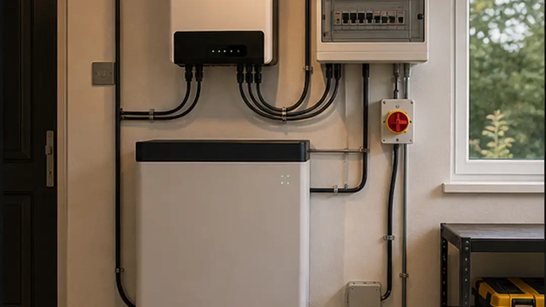 Finished battery storage installation electrical work