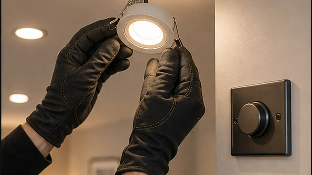Illustrative indoor lighting installation work in Kirriemuir